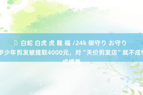 ✨白蛇 白虎 虎 龍 福 /24k 御守り お守り 16岁少年剪发被提取4000元，对“天价剪发店”就不成惯着