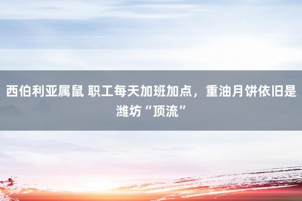 西伯利亚属鼠 职工每天加班加点，重油月饼依旧是潍坊“顶流”