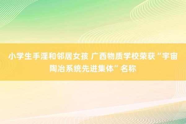 小学生手淫和邻居女孩 广西物质学校荣获“宇宙陶冶系统先进集体”名称