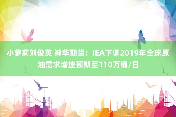 小萝莉刘俊英 神华期货：IEA下调2019年全球原油需求增速预期至110万桶/日