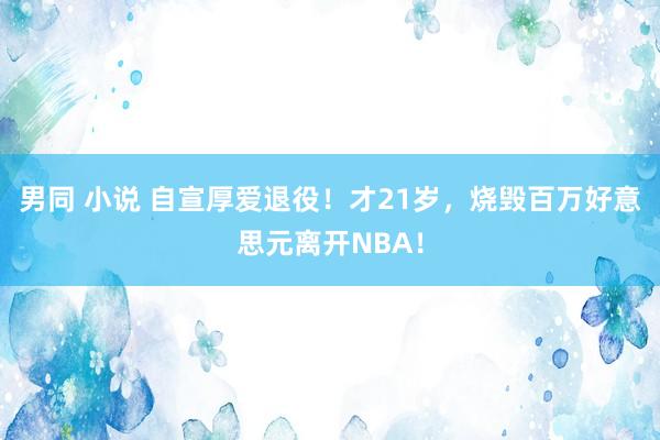 男同 小说 自宣厚爱退役！才21岁，烧毁百万好意思元离开NBA！