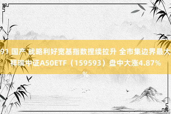 91 国产 战略利好宽基指数捏续拉升 全市集边界最大祥瑞中证A50ETF（159593）盘中大涨4.87%