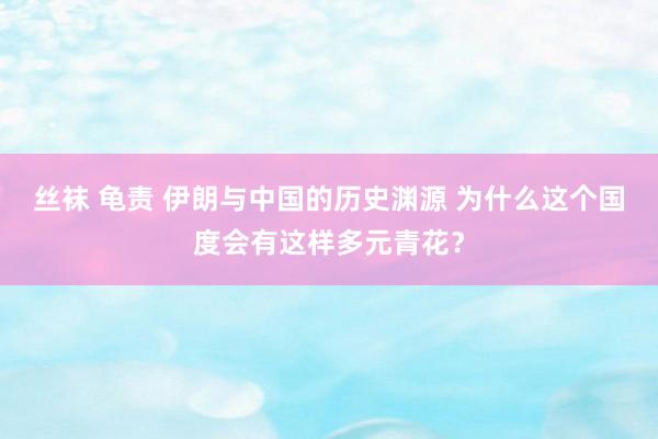 丝袜 龟责 伊朗与中国的历史渊源 为什么这个国度会有这样多元青花？