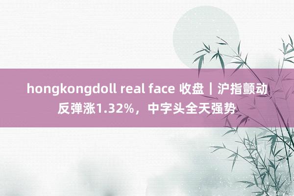 hongkongdoll real face 收盘｜沪指颤动反弹涨1.32%，中字头全天强势