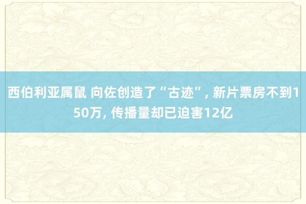 西伯利亚属鼠 向佐创造了“古迹”， 新片票房不到150万， 传播量却已迫害12亿