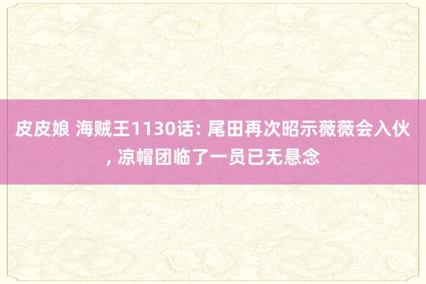 皮皮娘 海贼王1130话: 尾田再次昭示薇薇会入伙， 凉帽团临了一员已无悬念