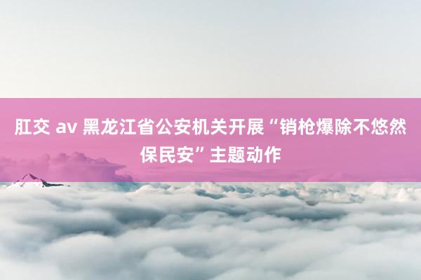 肛交 av 黑龙江省公安机关开展“销枪爆除不悠然保民安”主题动作