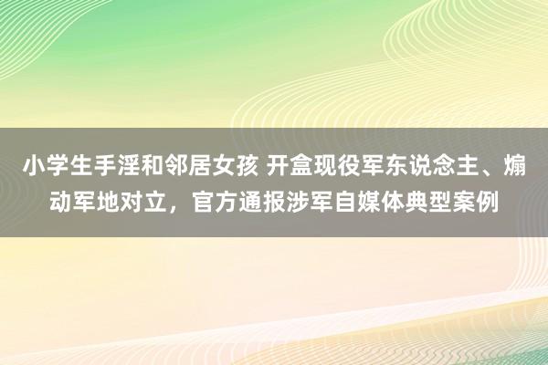 小学生手淫和邻居女孩 开盒现役军东说念主、煽动军地对立，官方通报涉军自媒体典型案例