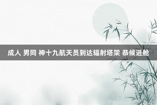 成人 男同 神十九航天员到达辐射塔架 恭候进舱