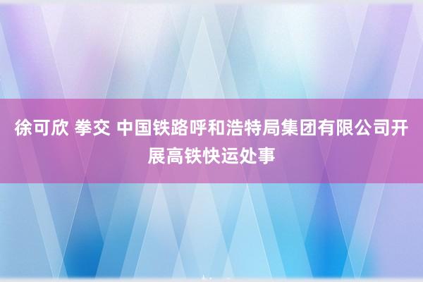 徐可欣 拳交 中国铁路呼和浩特局集团有限公司开展高铁快运处事