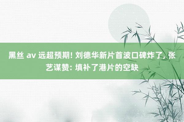 黑丝 av 远超预期! 刘德华新片首波口碑炸了， 张艺谋赞: 填补了港片的空缺