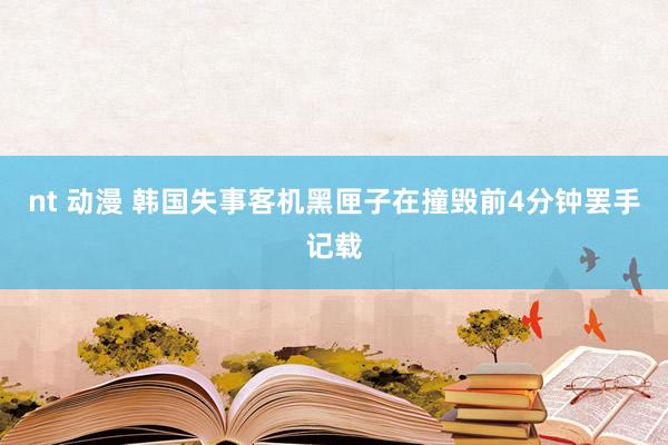 nt 动漫 韩国失事客机黑匣子在撞毁前4分钟罢手记载